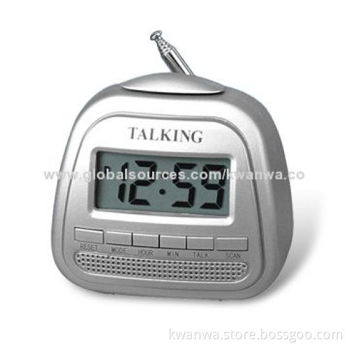 Clock Radio with Time Talking and Daily Alarm Function